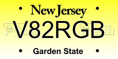V82RGB New Jersey License Plate