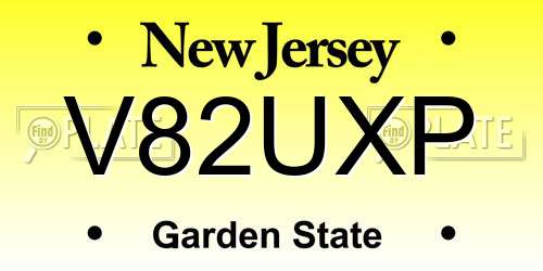 V82UXP New Jersey License Plate