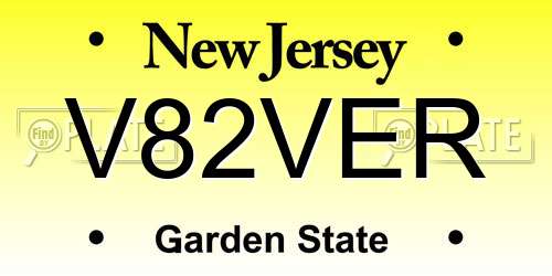 V82VER New Jersey License Plate