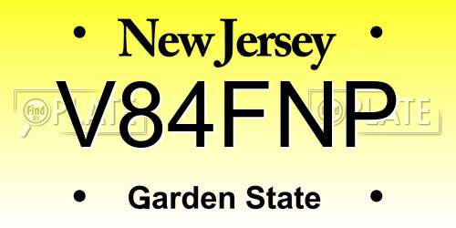 V84FNP New Jersey License Plate