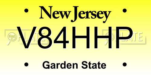 V84HHP New Jersey License Plate