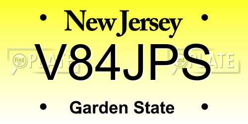 V84JPS New Jersey License Plate