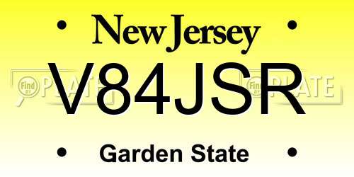 V84JSR New Jersey License Plate