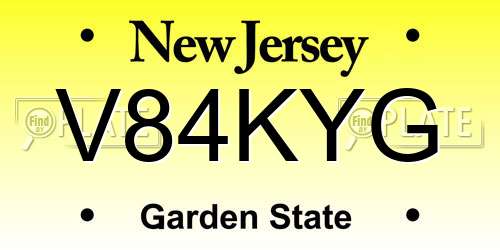 V84KYG New Jersey License Plate