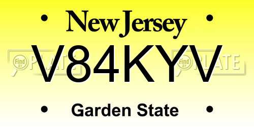 V84KYV New Jersey License Plate