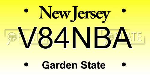 V84NBA New Jersey License Plate