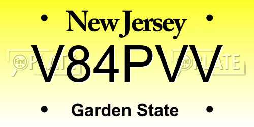 V84PVV New Jersey License Plate