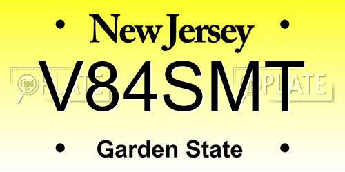V84SMT New Jersey License Plate