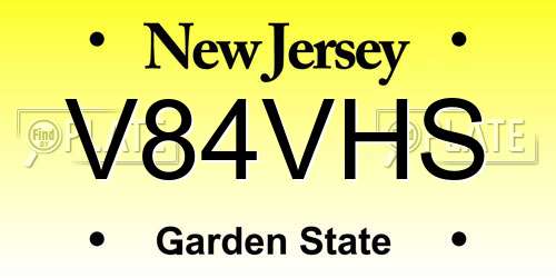 V84VHS New Jersey License Plate