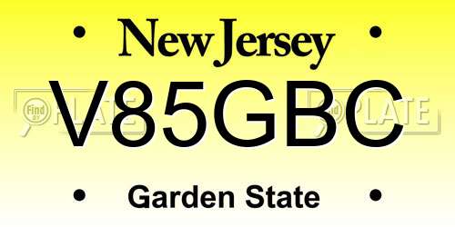 V85GBC New Jersey License Plate