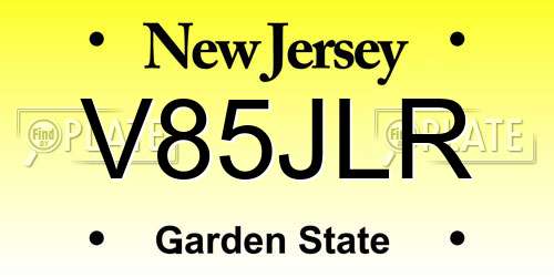 V85JLR New Jersey License Plate