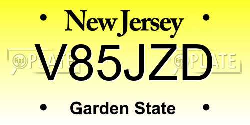 V85JZD New Jersey License Plate