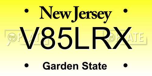 V85LRX New Jersey License Plate