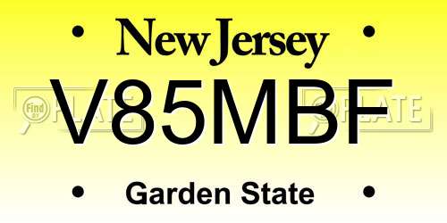 V85MBF New Jersey License Plate