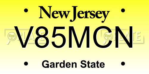V85MCN New Jersey License Plate