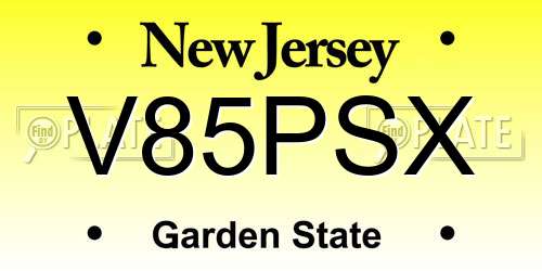V85PSX New Jersey License Plate