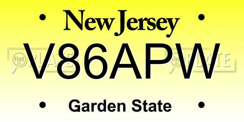 V86APW New Jersey License Plate