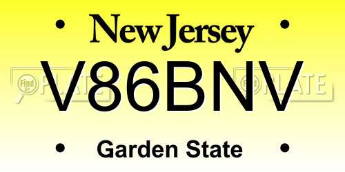V86BNV New Jersey License Plate