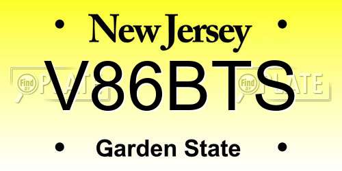 V86BTS New Jersey License Plate