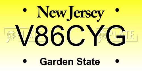 V86CYG New Jersey License Plate