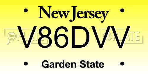 V86DVV New Jersey License Plate