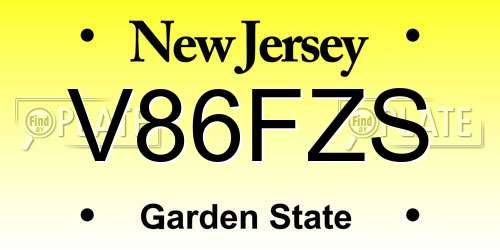 V86FZS New Jersey License Plate
