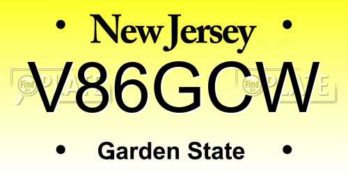 V86GCW New Jersey License Plate