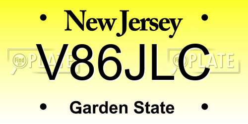 V86JLC New Jersey License Plate