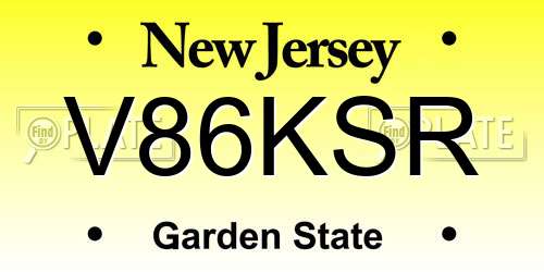 V86KSR New Jersey License Plate