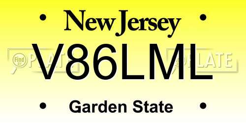 V86LML New Jersey License Plate