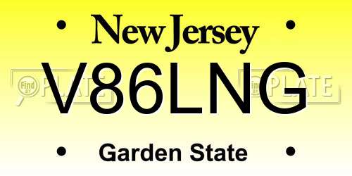 V86LNG New Jersey License Plate