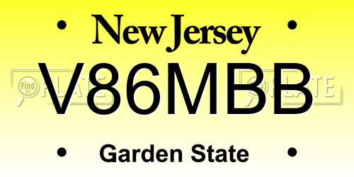 V86MBB New Jersey License Plate