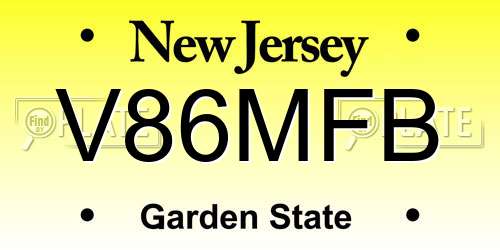 V86MFB New Jersey License Plate