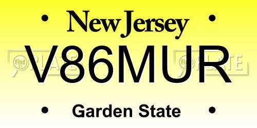 V86MUR New Jersey License Plate
