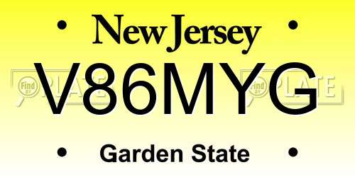 V86MYG New Jersey License Plate