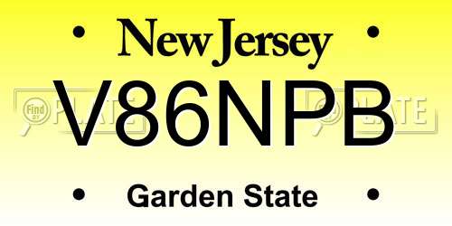 V86NPB New Jersey License Plate