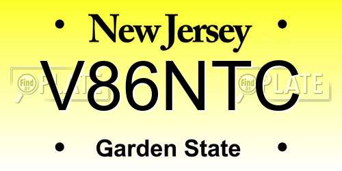 V86NTC New Jersey License Plate
