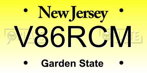 V86RCM New Jersey License Plate