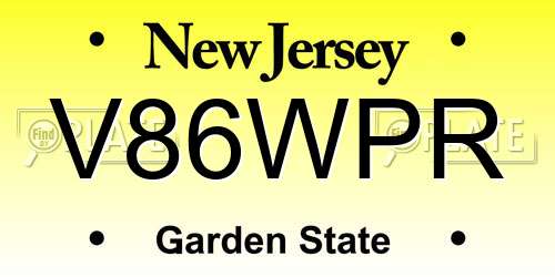 V86WPR New Jersey License Plate