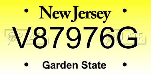 V87976G New Jersey License Plate