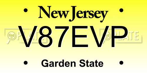V87EVP New Jersey License Plate