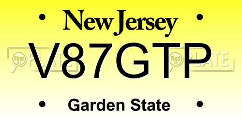 V87GTP New Jersey License Plate