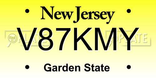 V87KMY New Jersey License Plate