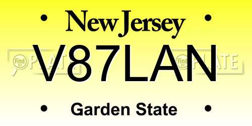 V87LAN New Jersey License Plate