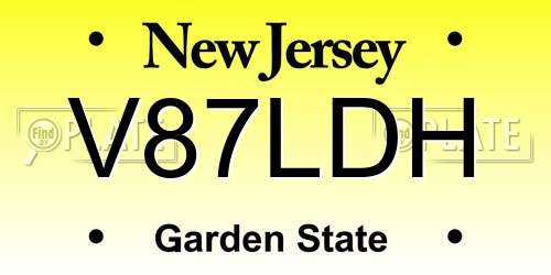 V87LDH New Jersey License Plate