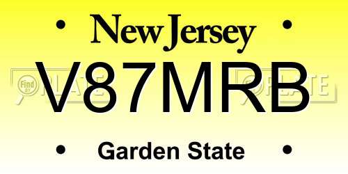 V87MRB New Jersey License Plate