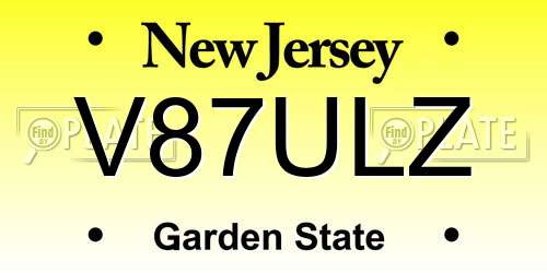 V87ULZ New Jersey License Plate