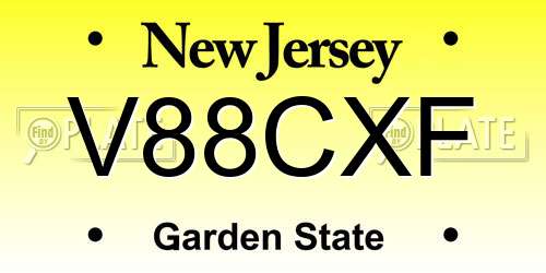 V88CXF New Jersey License Plate
