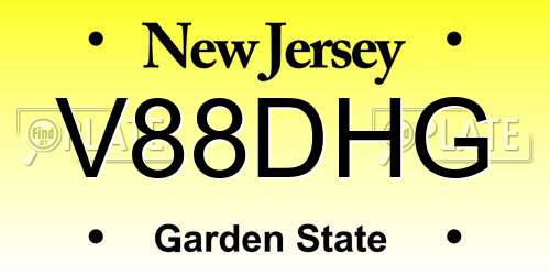 V88DHG New Jersey License Plate