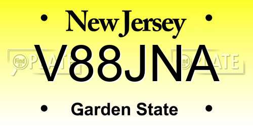 V88JNA New Jersey License Plate